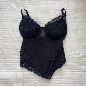 Black mesh bodysuit